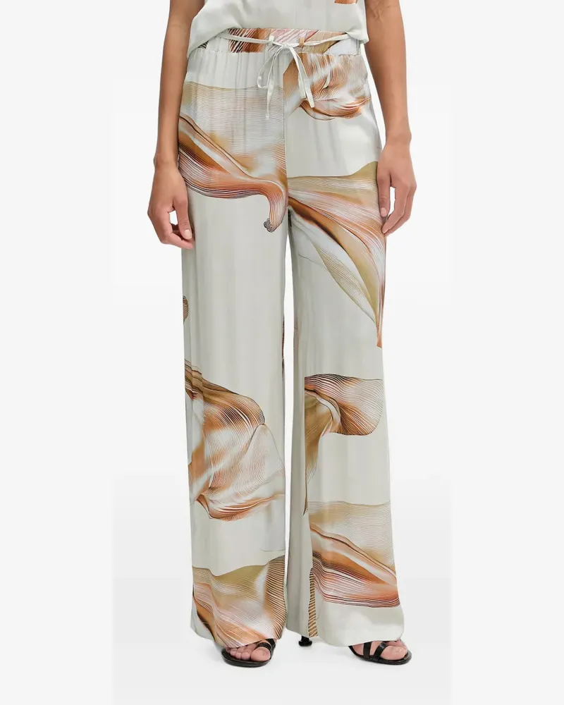Isabelle Blanche abstract-print drawstring-waist trousers - Nude Nude