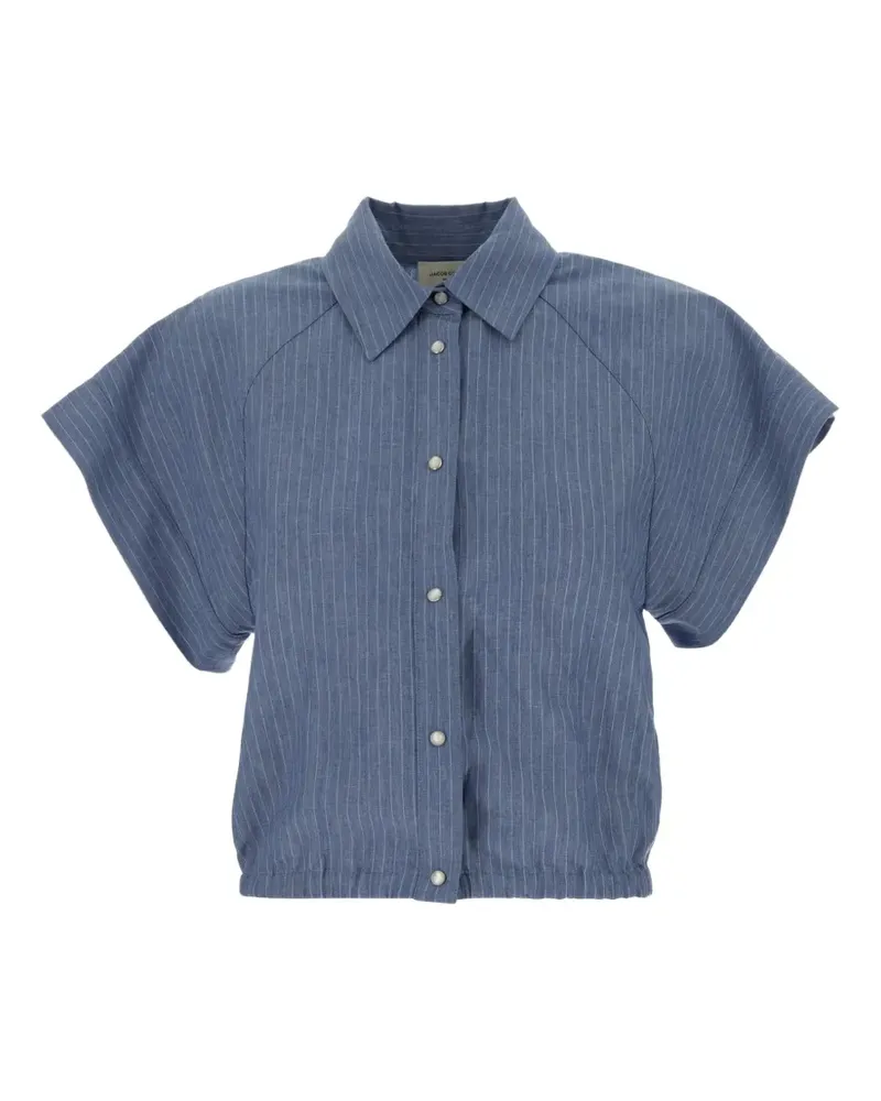 Jacob Cohën pinstripe raglan-sleeve shirt - Blau Blau