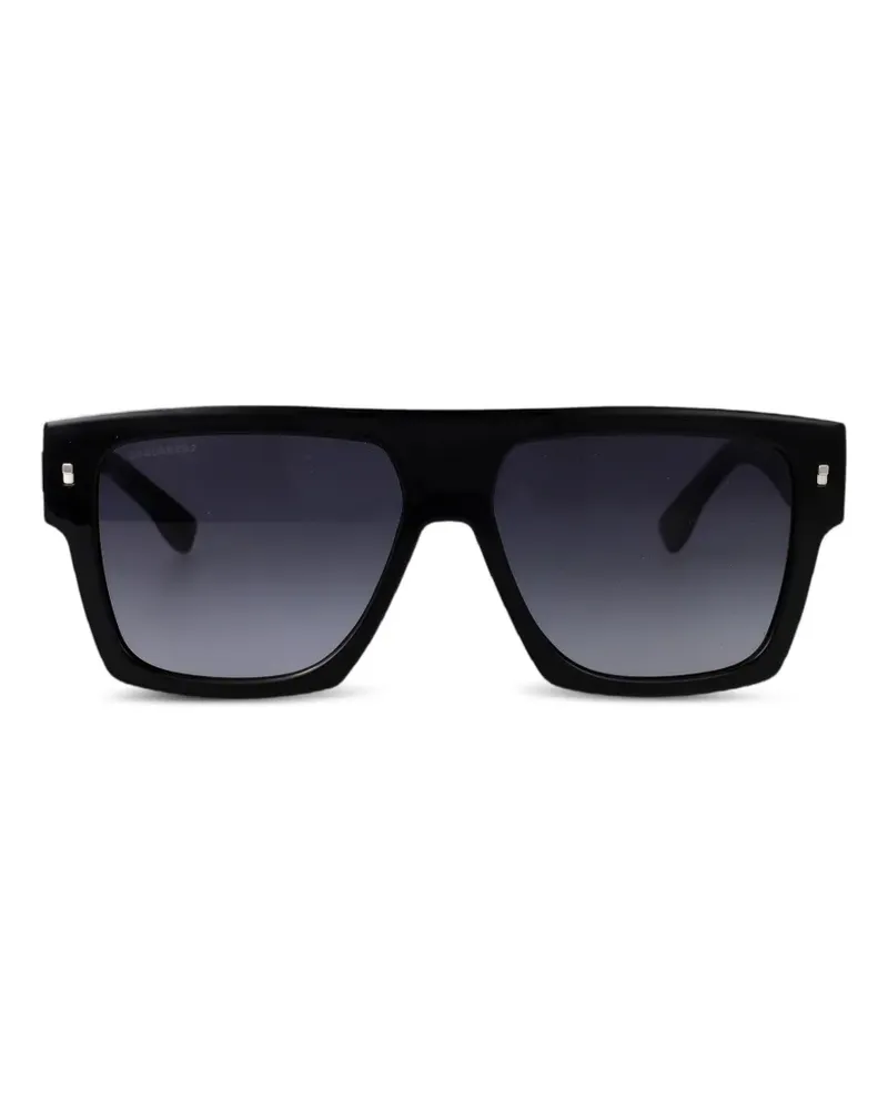 Dsquared2 Eckige ICONique Sonnenbrille - Schwarz Schwarz