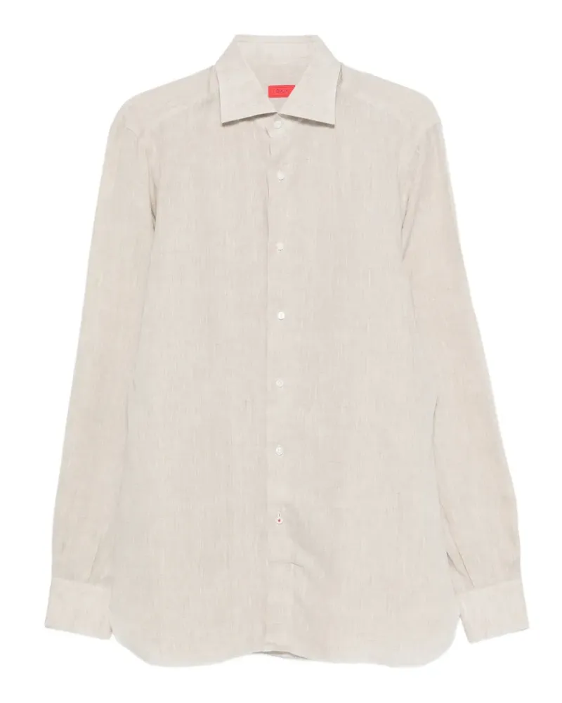 Isaia buttoned long-sleeve shirt - Nude Nude