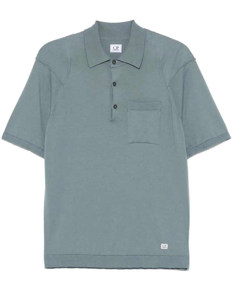 C.P. Company Gestricktes Poloshirt - Blau Blau
