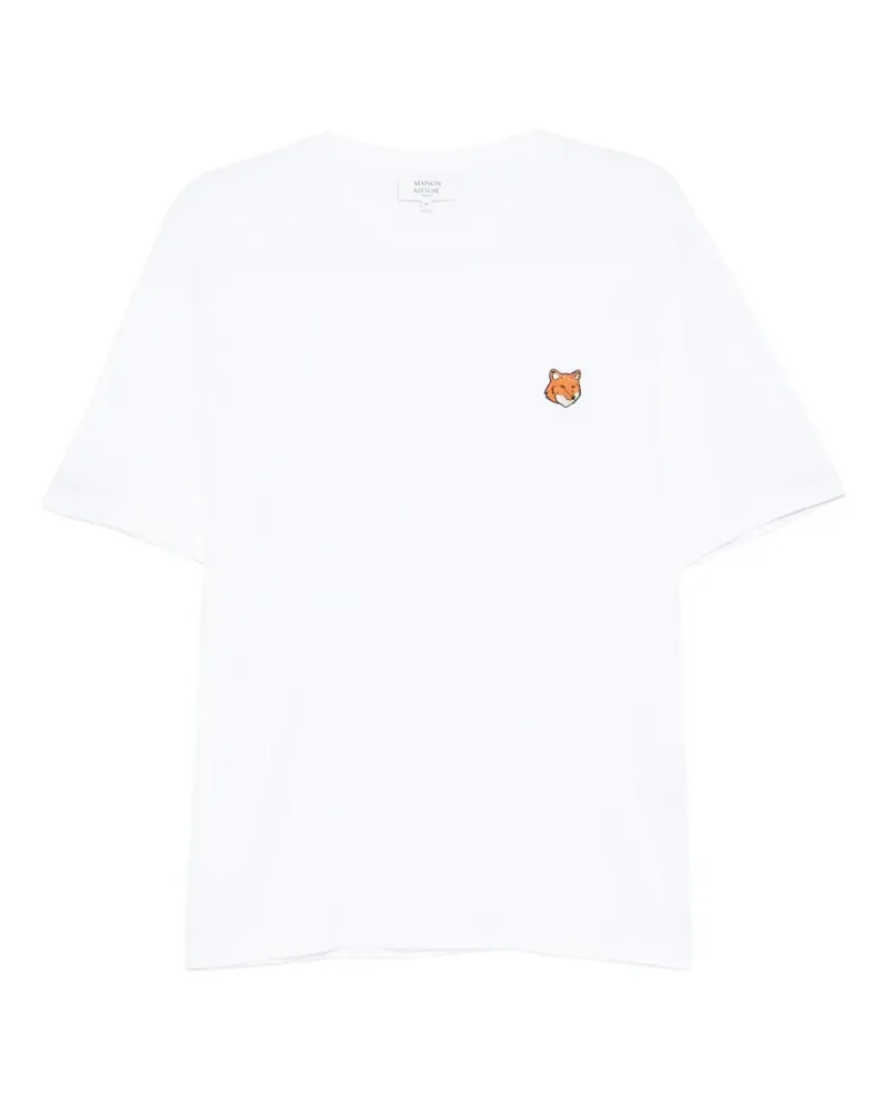 Kitsuné T-Shirt mit Fuchs-Patch - Weiß Weiß