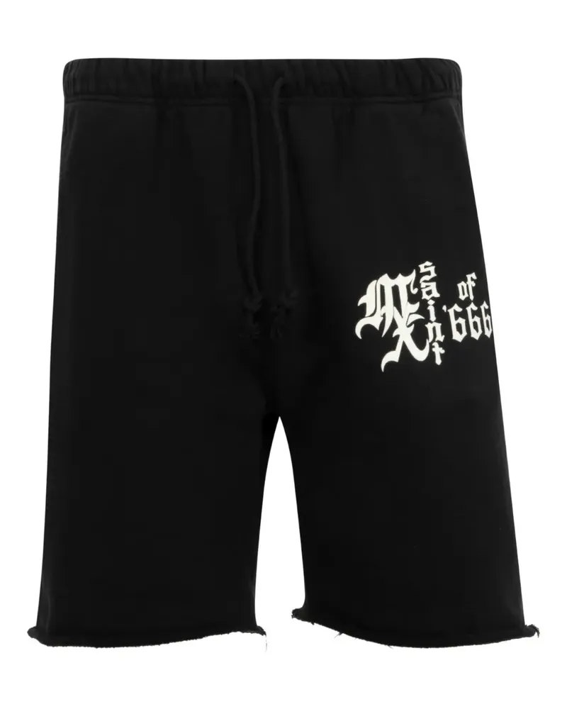 SAINT MXXXXXX Joggingshorts mit Logo-Print - Schwarz Schwarz