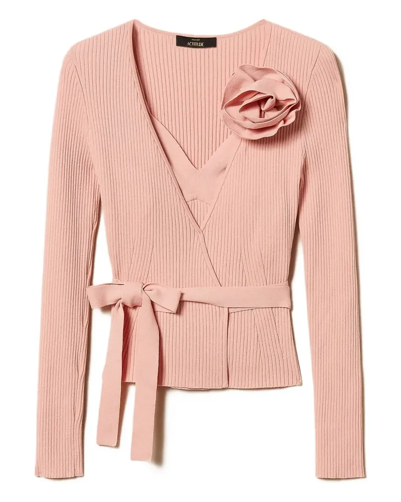 Twin-Set Strickoberteil mit Broschen (2er-Set) - Rosa Rosa