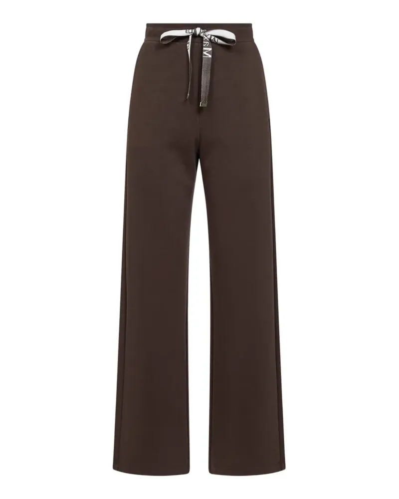 Max Mara Max Mara logo waistband wide track pants - Braun Braun