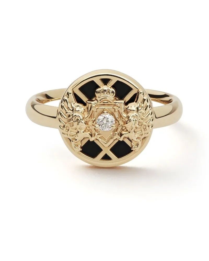 Balmain 18kt Gelbgoldring mit Diamanten Gold