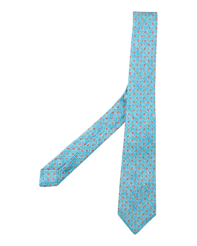 Kiton floral-print tie - Blau Blau