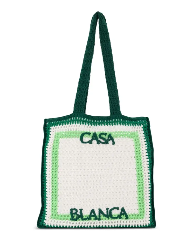 Casablanca Paris crochet cotton tote bag - Grün Grün