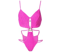 Badeanzug mit Cut-Outs - Rosa