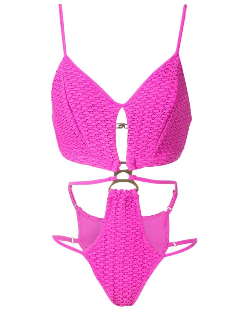 Amir Slama Badeanzug mit Cut-Outs - Rosa Rosa