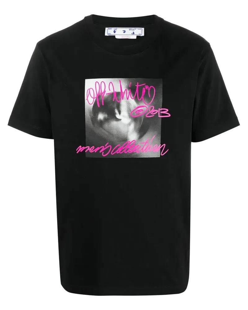 OFF-WHITE T-Shirt mit grafischem Print - Schwarz Schwarz