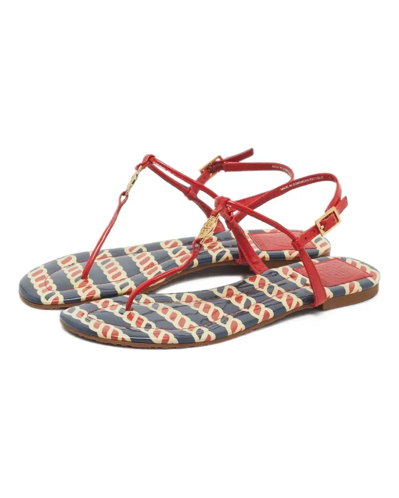 Tory Burch Emmy logo-plaque flat sandals - Rot Rot
