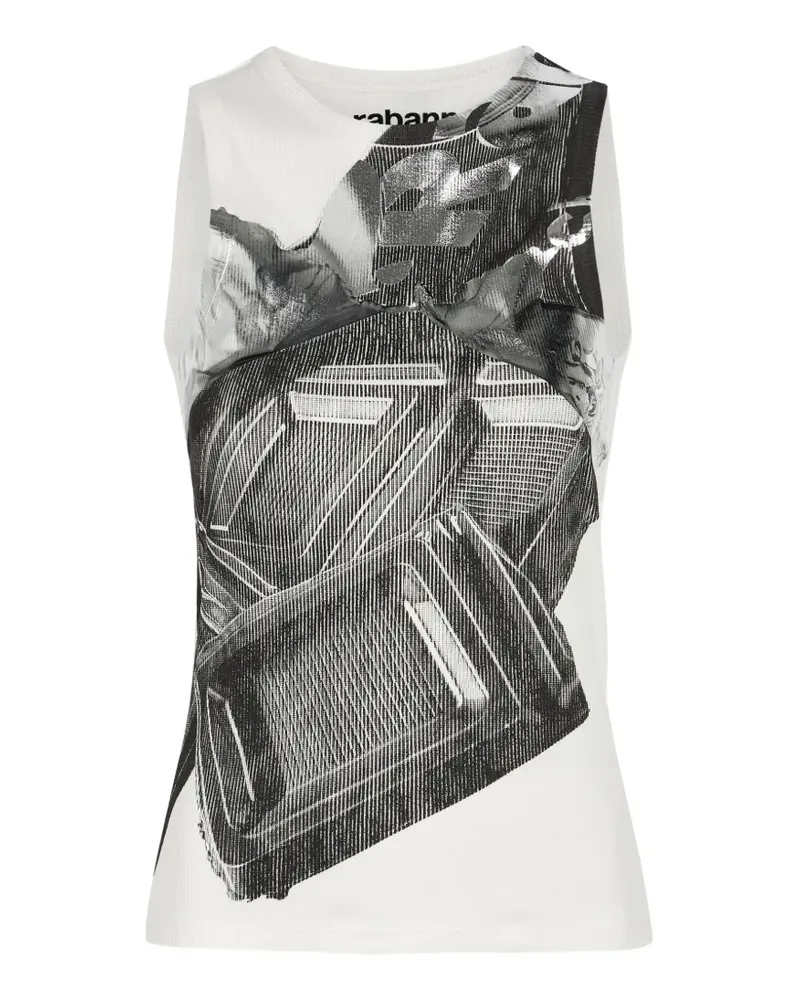 Paco Rabanne Trägershirt mit grafischem Print - Weiß Weiß