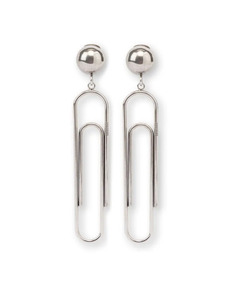 Moschino Hängeohrringe mit Anstecknadel - Silber Silber