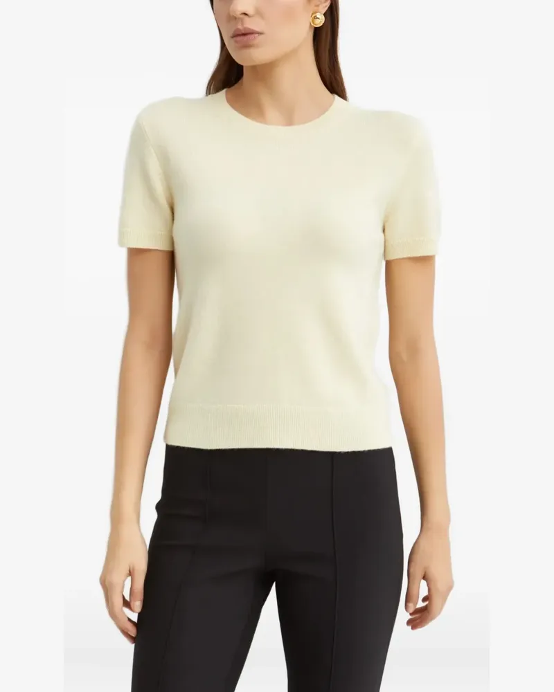 Vince ribbed short-sleeve knitted t-shirt - Nude Nude