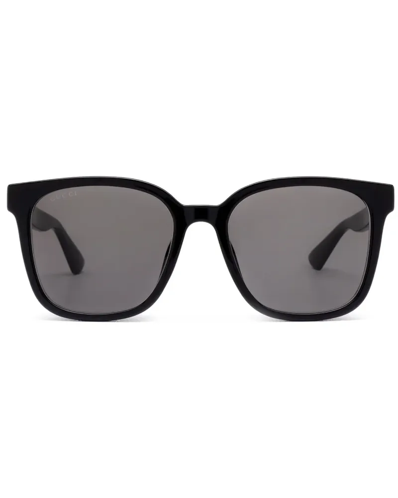 Gucci Sonnenbrille mit eckigem Gestell - Schwarz Schwarz