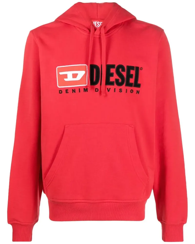 Diesel S-Ginn-Hood-Div Hoodie mit Logo-Applikation - Rot Rot