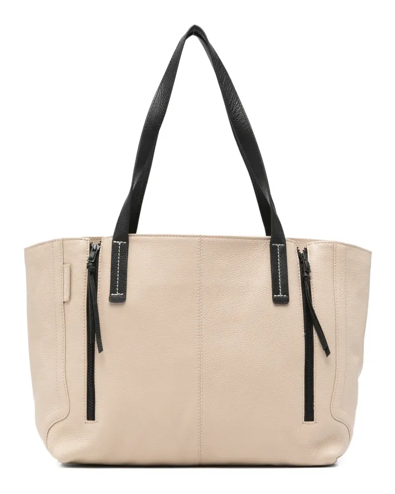 Cromia Savana Street grained-leather tote bag - Nude Nude
