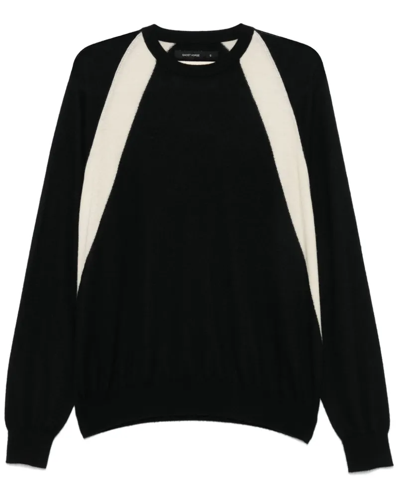 Frenckenberger Pullover in Colour-Block-Optik - Schwarz Schwarz