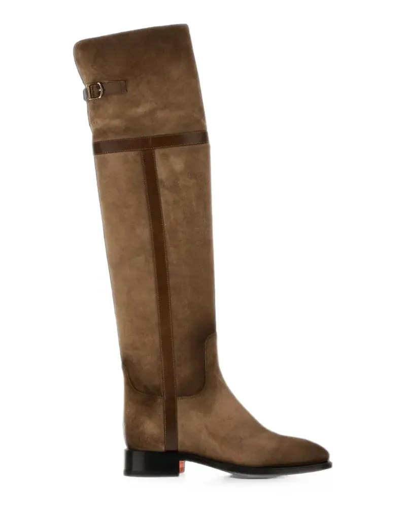 Santoni Stiefel mit Schnalle - Braun Braun