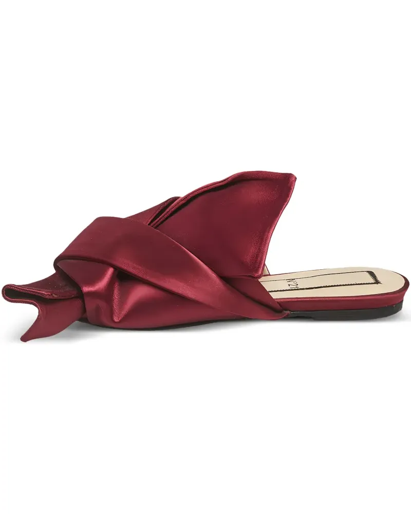 N° 21 Flache Sandalen aus Satin - Rot Rot