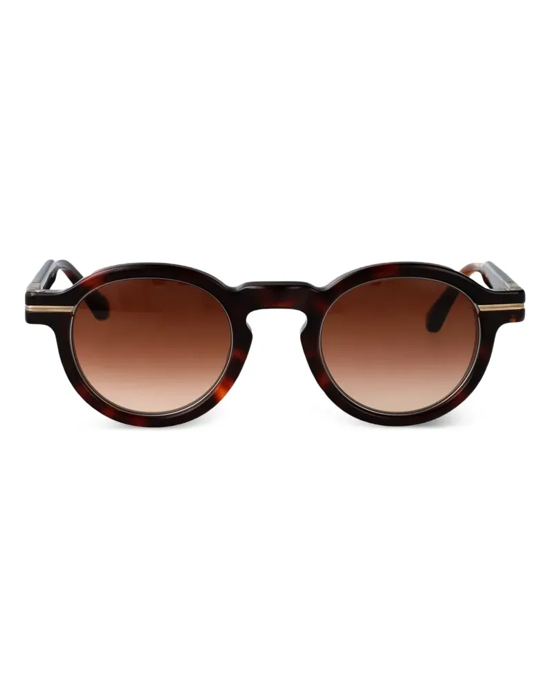 MATSUDA Runde M2050 Sonnenbrille aus Azetat - Schwarz Schwarz