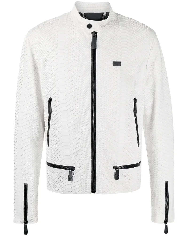 Philipp Plein Jacke mit Reißverschluss - Weiß Weiß