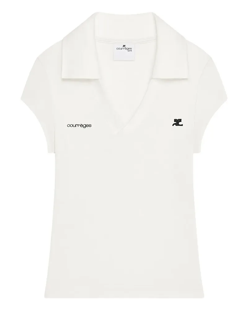 Courrèges Poloshirt mit Logo - Weiß Weiß