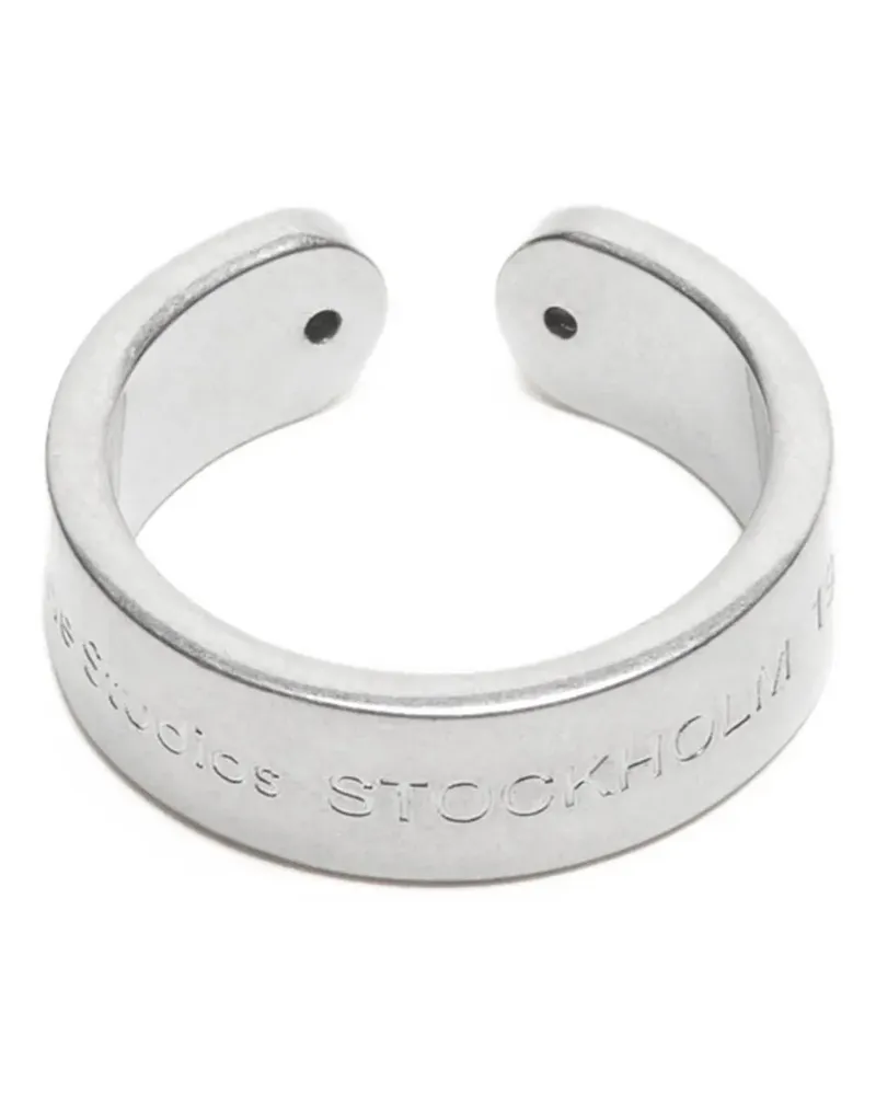 Acne Studios logo-debossed cut-out ring - Silber Silber