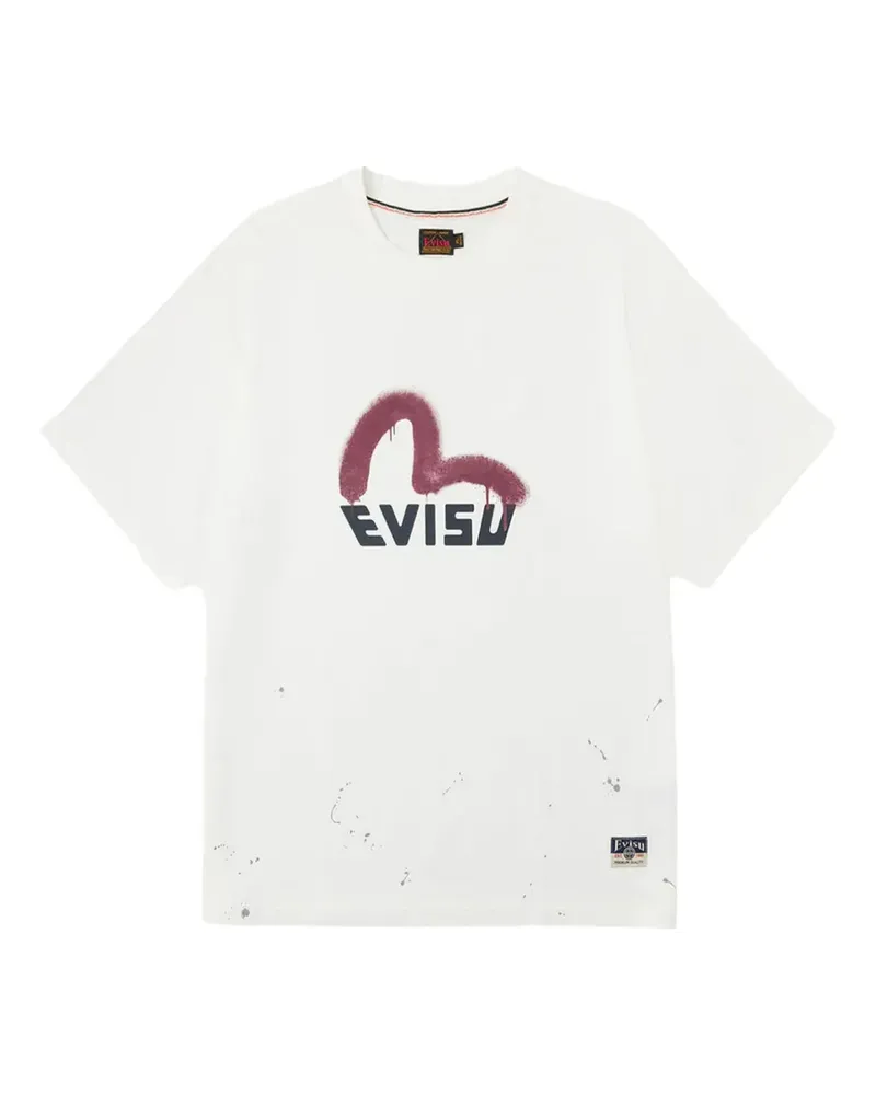 Evisu T-Shirt mit Logo-Grafik - Weiß Weiß