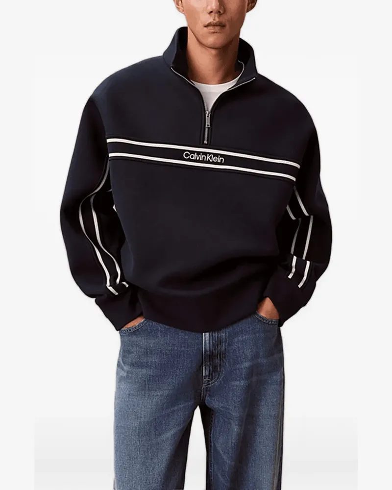 Calvin Klein zip striped sweatshirt - Blau Blau