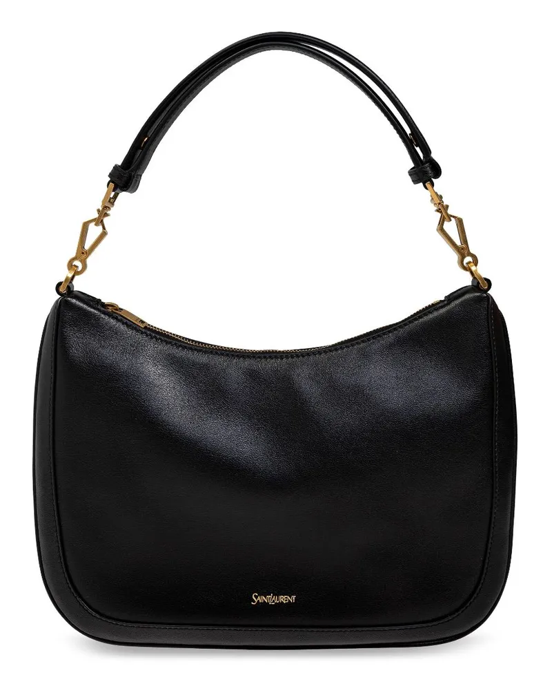 Saint Laurent Shopper mit Logo-Schild - Schwarz Schwarz