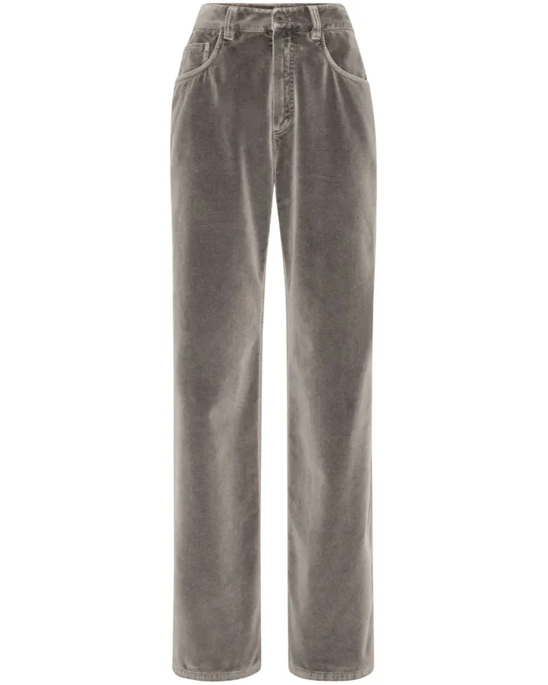Brunello Cucinelli Schlaghose mit Logo-Patch - Grau Grau