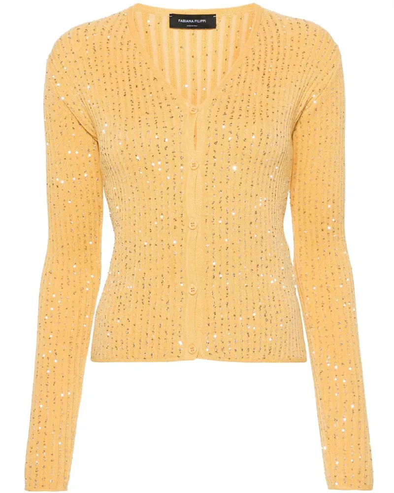 Fabiana Filippi Cardigan mit Pailletten - Gelb Gelb