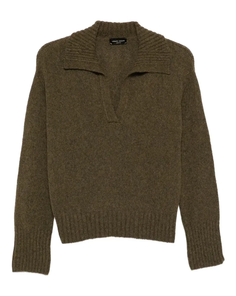Roberto Collina Pullover mit Spreizkragen - Grün Grün