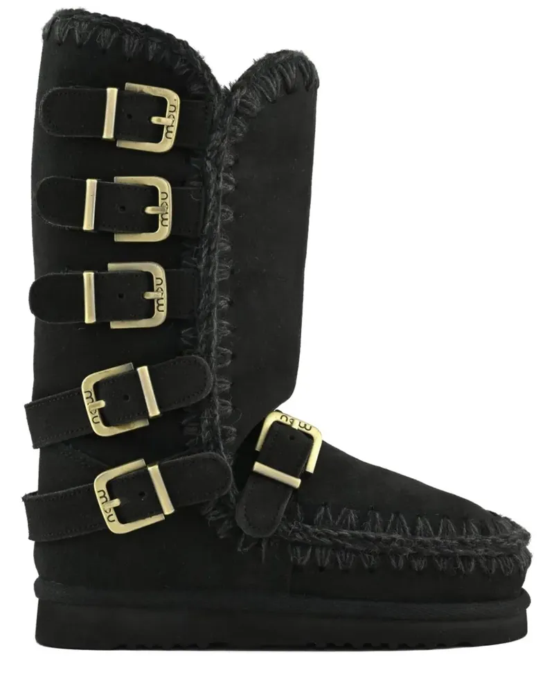 Mou Eskimostiefel mit Schnallenriemen 40mm - Schwarz Schwarz