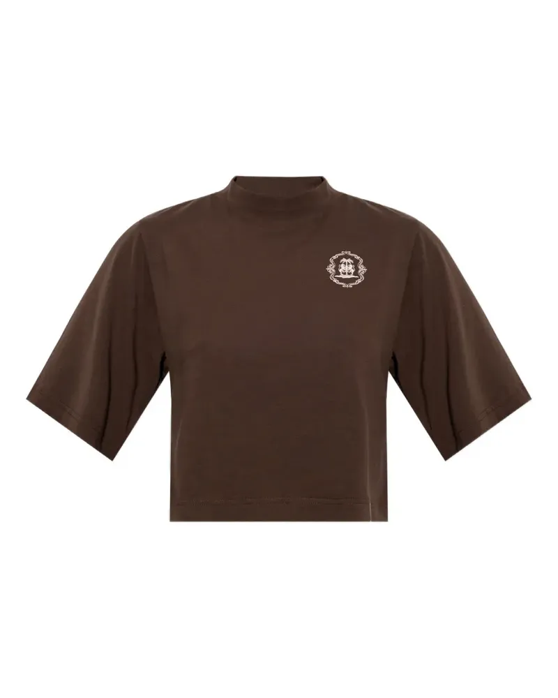 Palm Angels oversized cropped T-shirt - Braun Braun