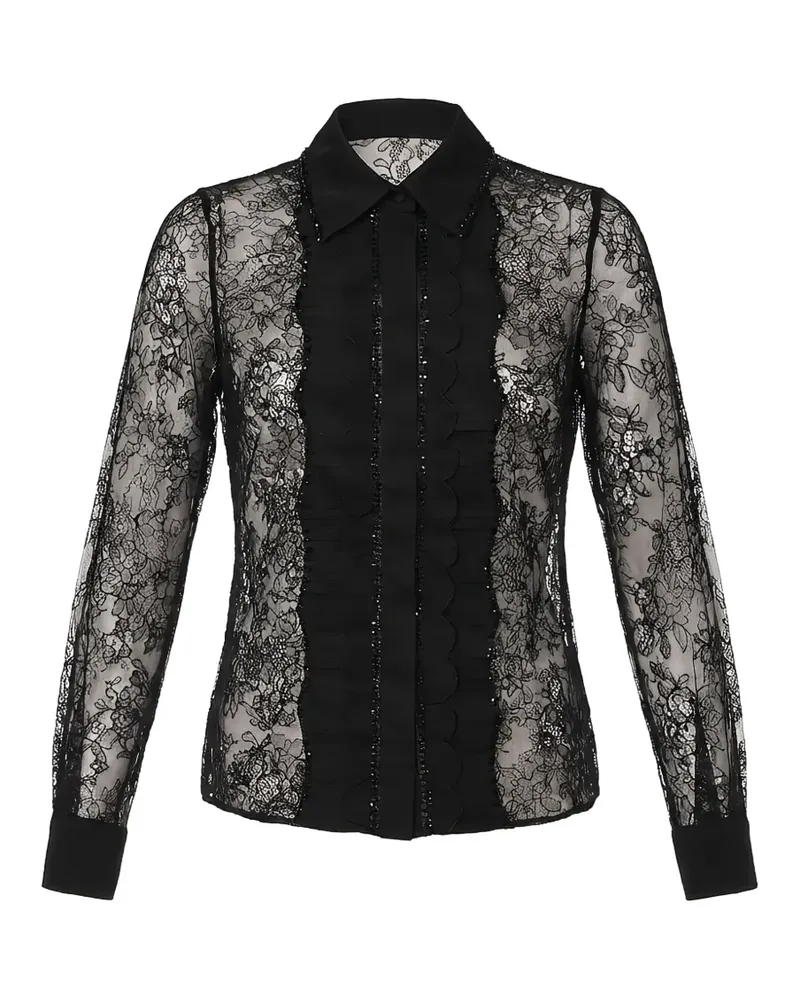 Valentino Garavani Hemd mit Pailletten - Schwarz Schwarz