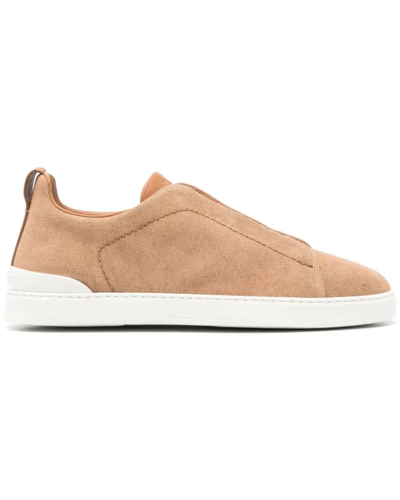Ermenegildo Zegna Triple Stitch Sneakers aus Canvas - Braun Braun