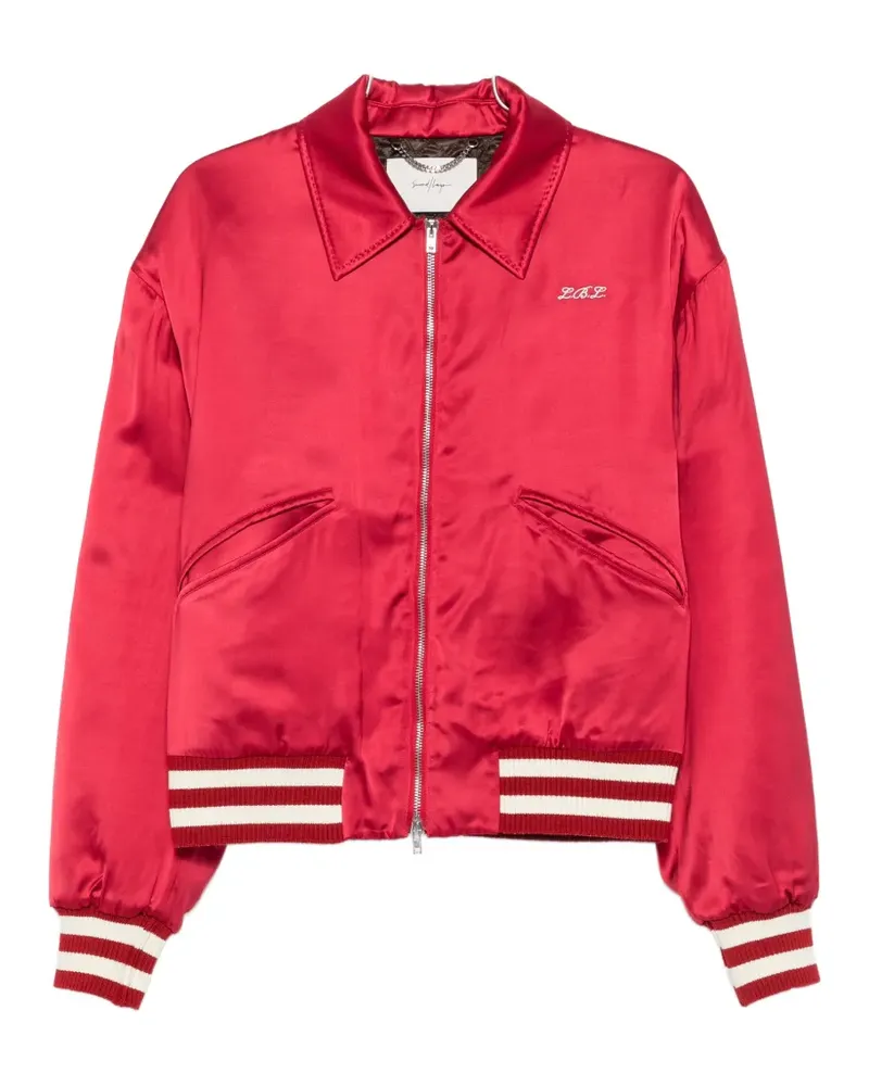 Second/Layer satin-finish embroidered bomber jacket - Rot Rot