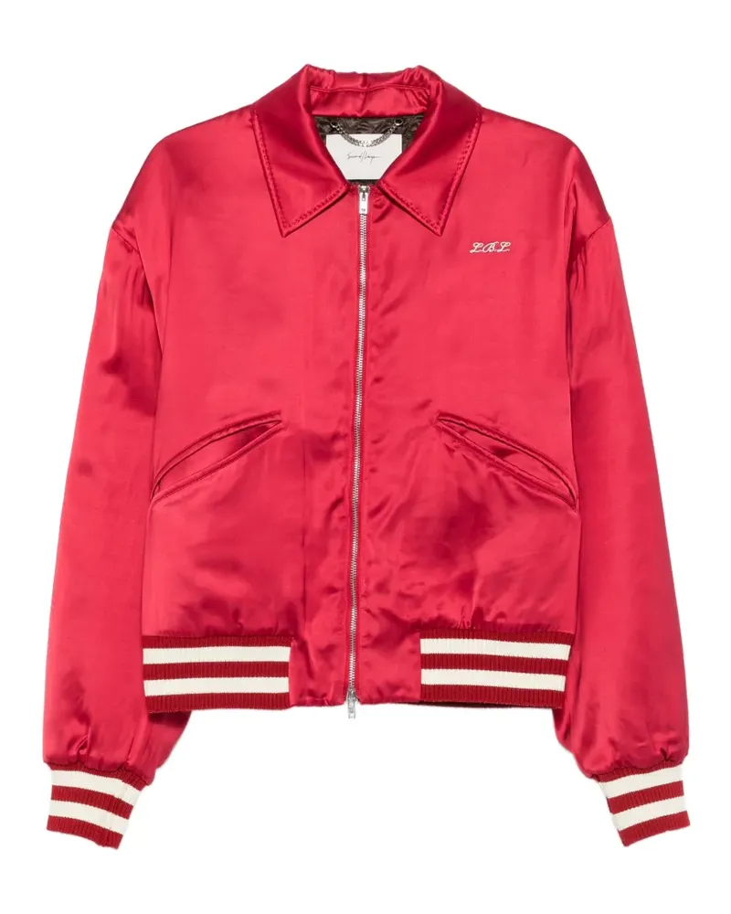 Second/Layer satin-finish embroidered bomber jacket - Rot Rot