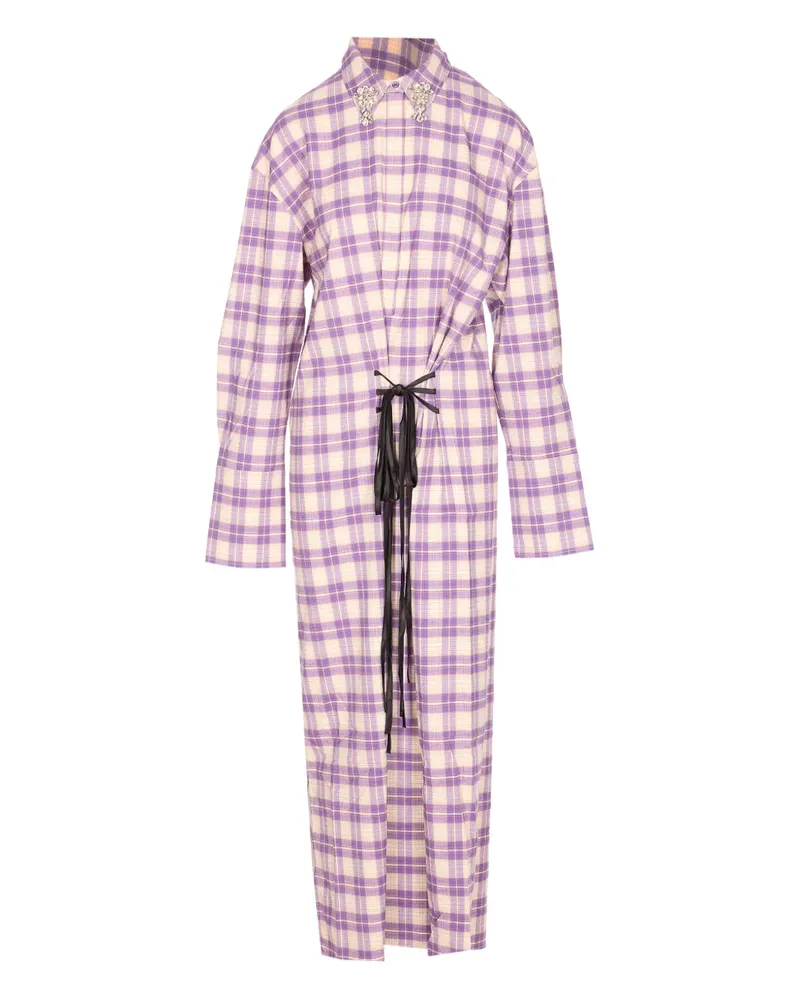 Essentiel checked crystal-embellished midi dress - Violett Violett