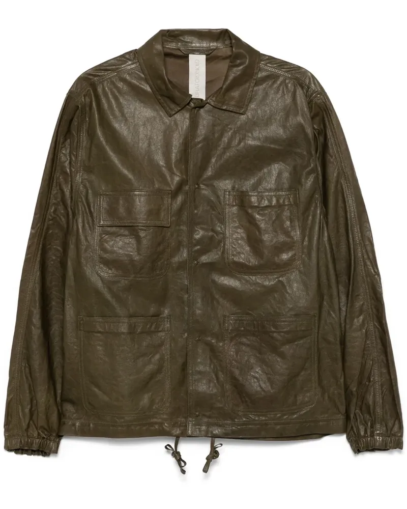 Giorgio Brato Klassische Lederjacke GrüN