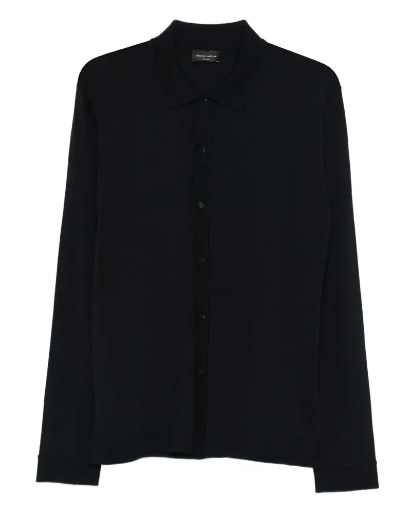 Roberto Collina Cardigan mit Poloshirtkragen - Blau Blau