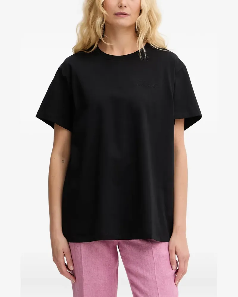 Twin-Set logo-embroidered T-shirt - Schwarz Schwarz