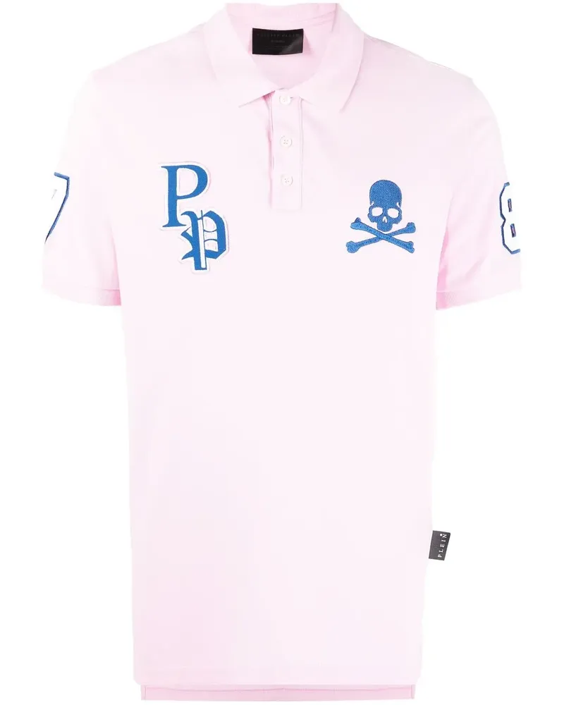 Philipp Plein Poloshirt mit Totenkopf - Rosa Rosa