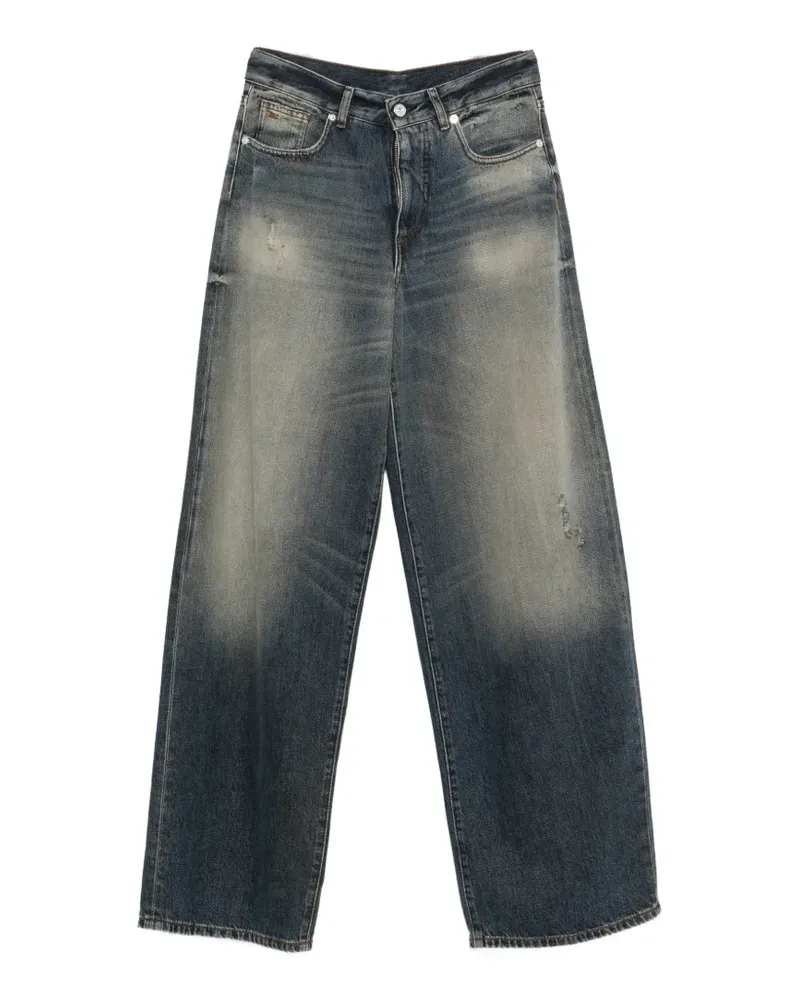 nine:inthe:morning Ausgeblichene Wide-Leg-Jeans - Blau Blau