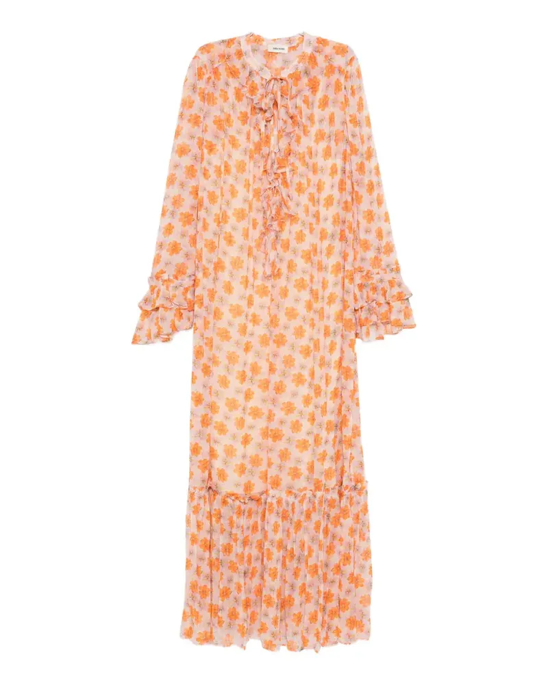 Zadig & Voltaire ruffled floral-print maxi dress - Orange Orange