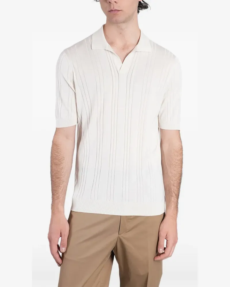 Tagliatore Poloshirt aus geripptem Strick - Nude Nude