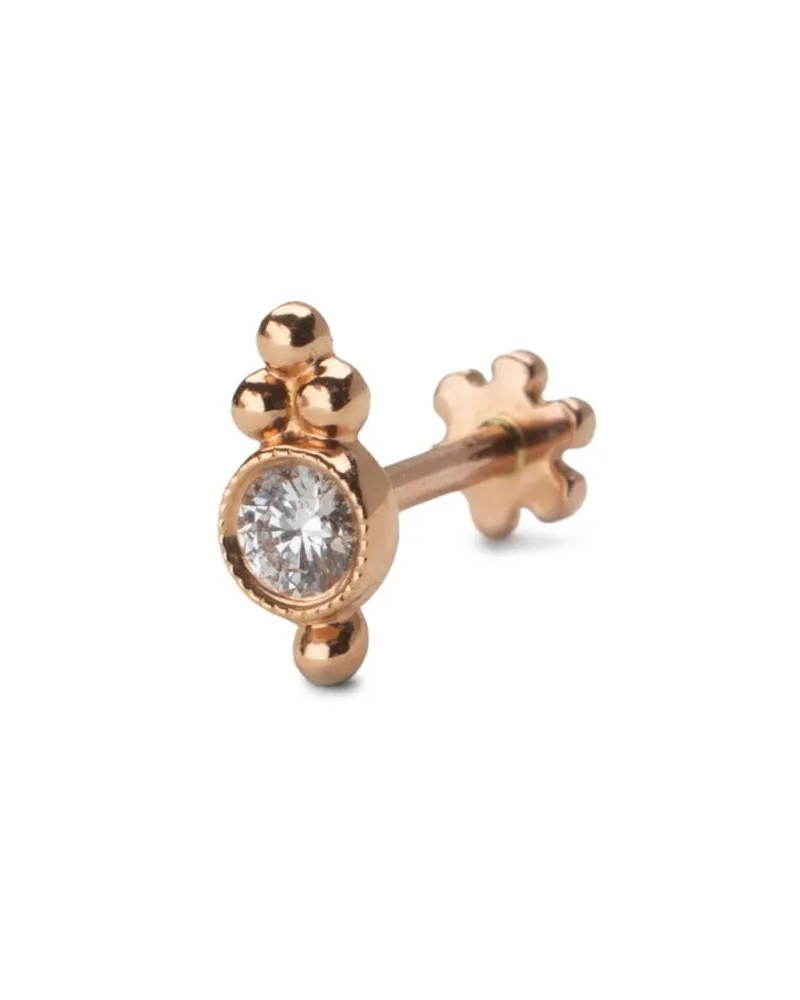 Maria Tash 18kt rose gold Ball Trinity single earring - Rosa Rosa